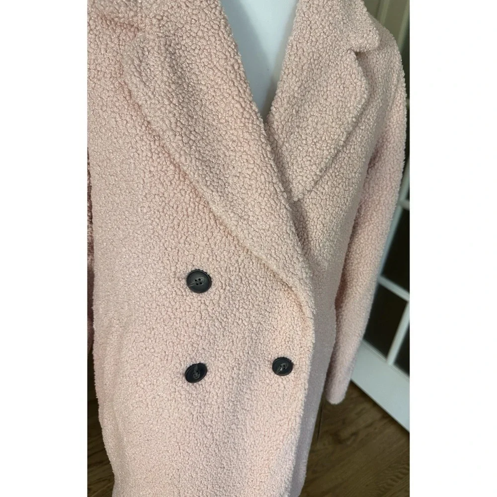 Art Class Sherpa Coat Pink Teddy Fleece Jacket Girls XL 14/16 Double Breasted - Picture 2 of 6
